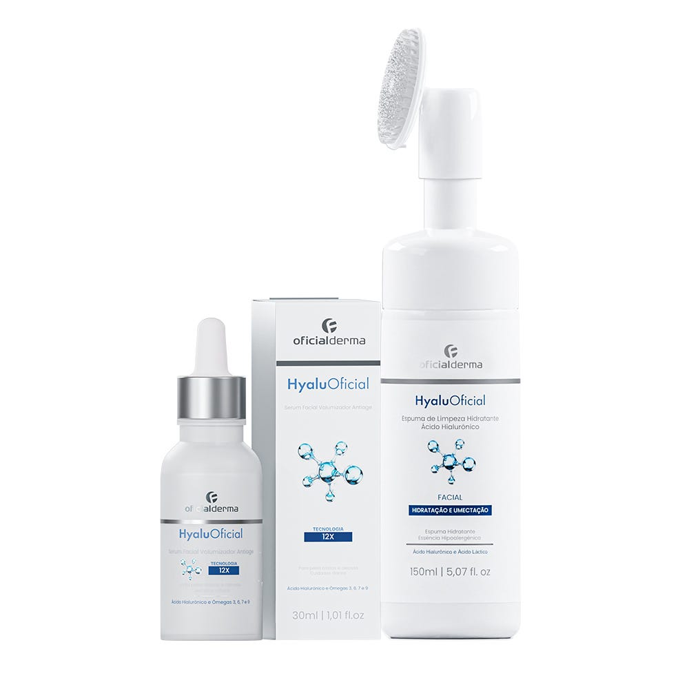 HyaluOficial Anti-idade Espuma de Limpeza + S&eacute;rum Volumizador