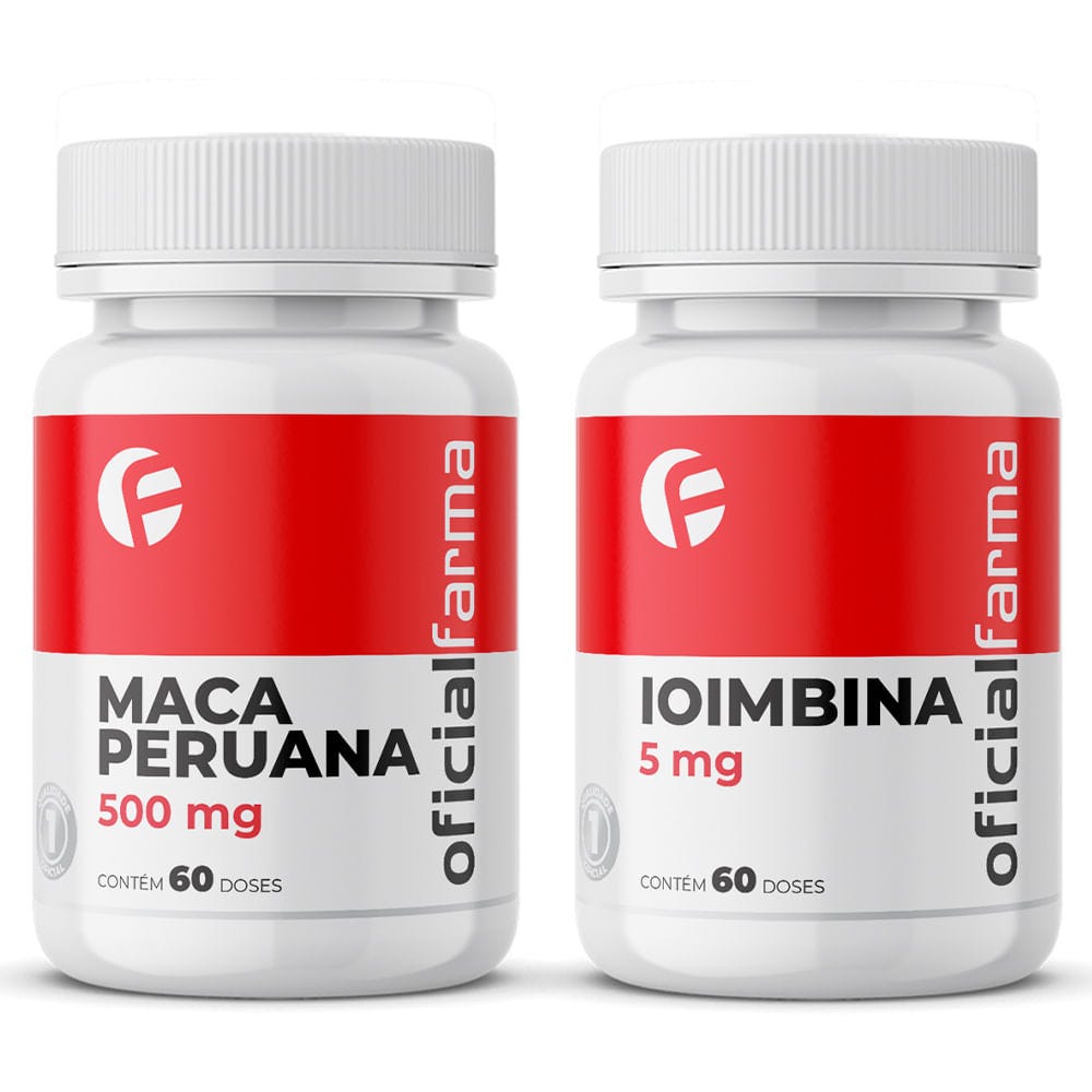 Maca Peruana 500mg 60 caps + Ioimbina (yohimbine) 5mg 60 doses