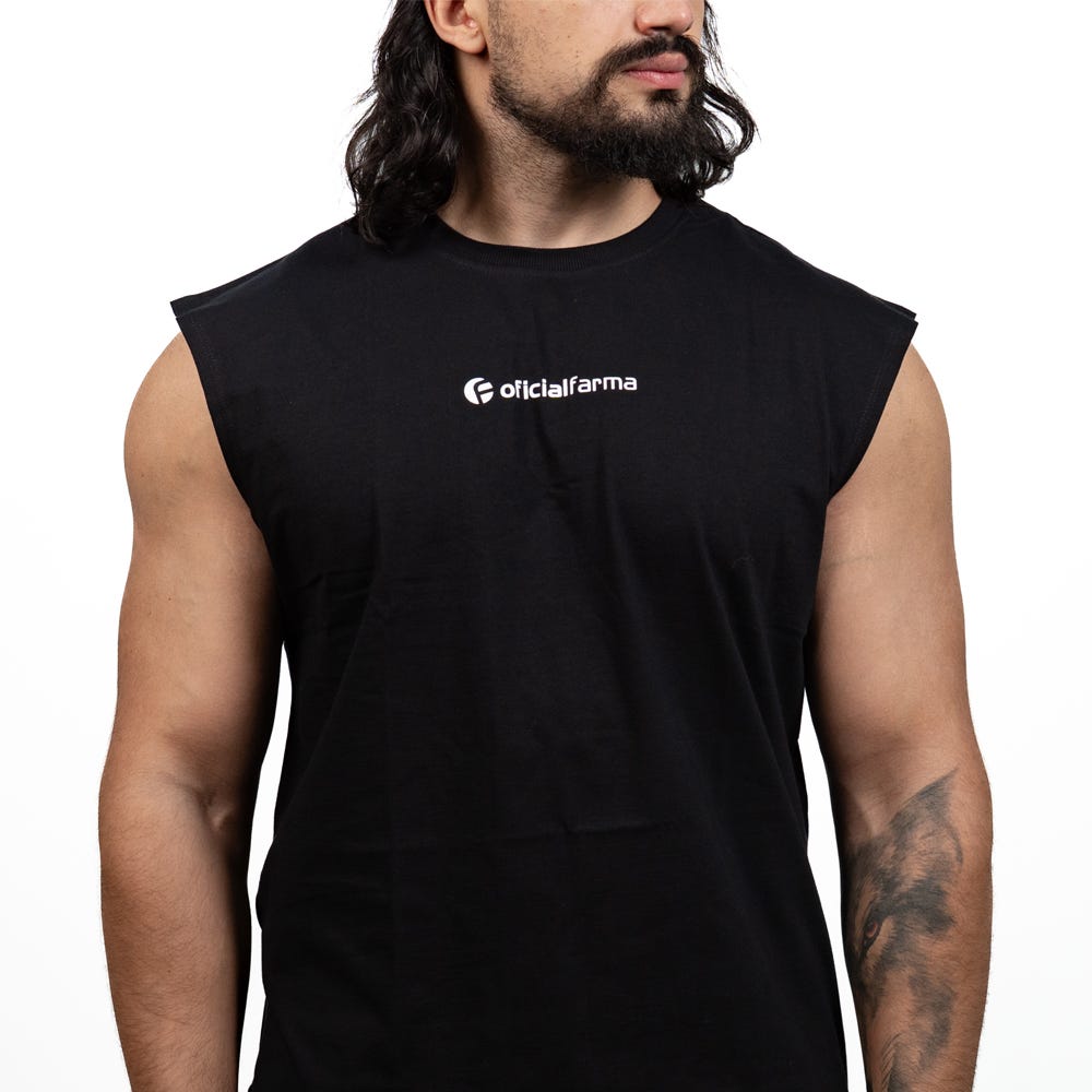 Regata Drop Edge Sleeveless Preta Oficialfarma