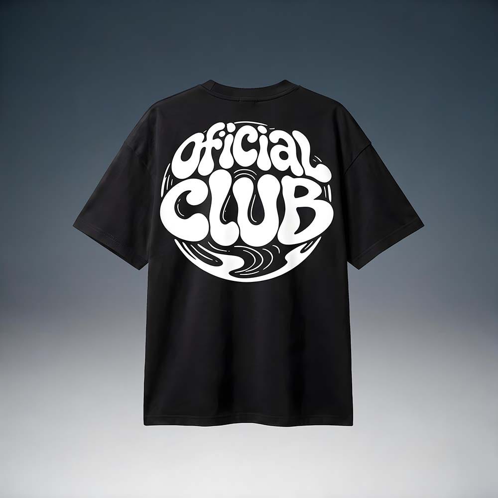 Camiseta Regular Oficialclub Signature Preta Com Logo