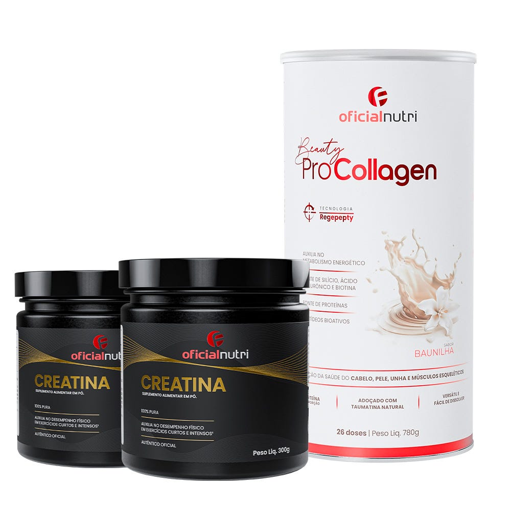 2 Creatina Monohidratada 300g + Beauty Pro Collagen