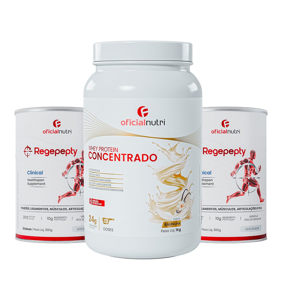 Combo Whey Protein Concentrado + 2 Regepepty Clinical Sem Sabor