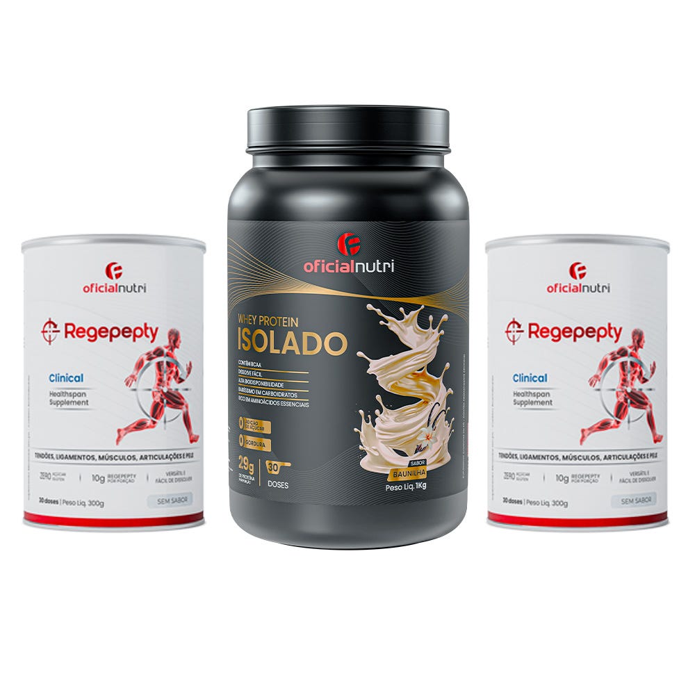 Combo Whey Protein Isolado + 2 Regepepty Clinical Sem Sabor