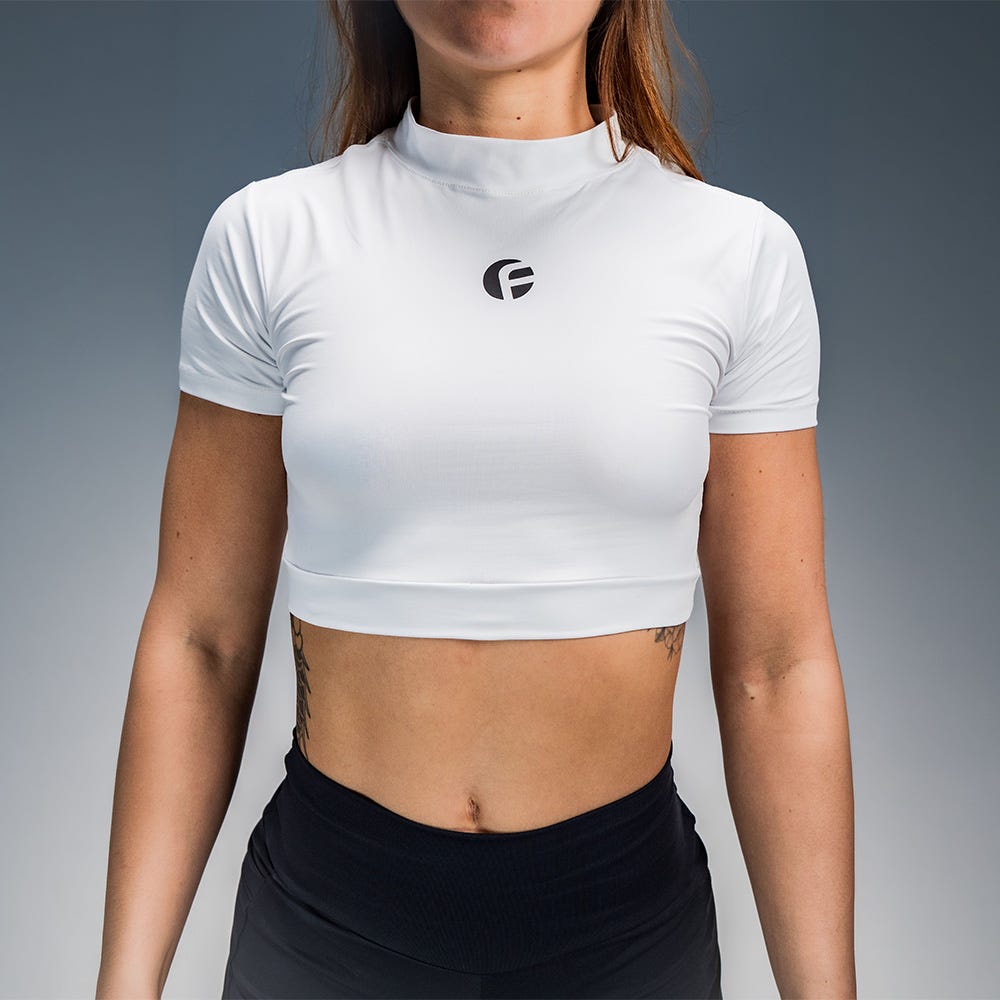 Cropped Performance Manga Curta Oficialclub Branco TAM PP