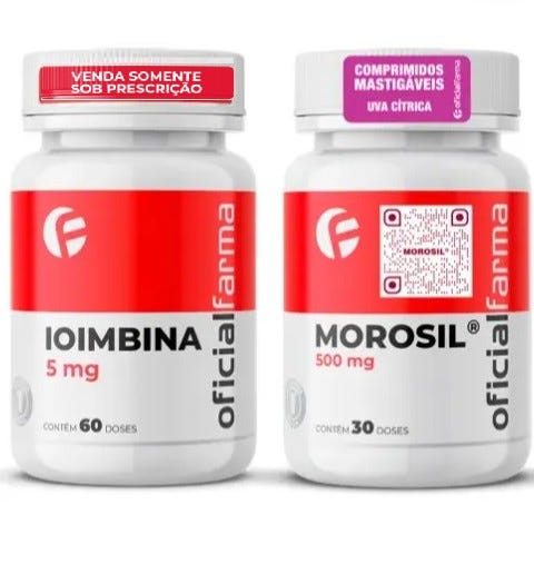 Ioimbina 5mg 60 Doses + Morosil® 500mg 30 Doses Mastigáveis