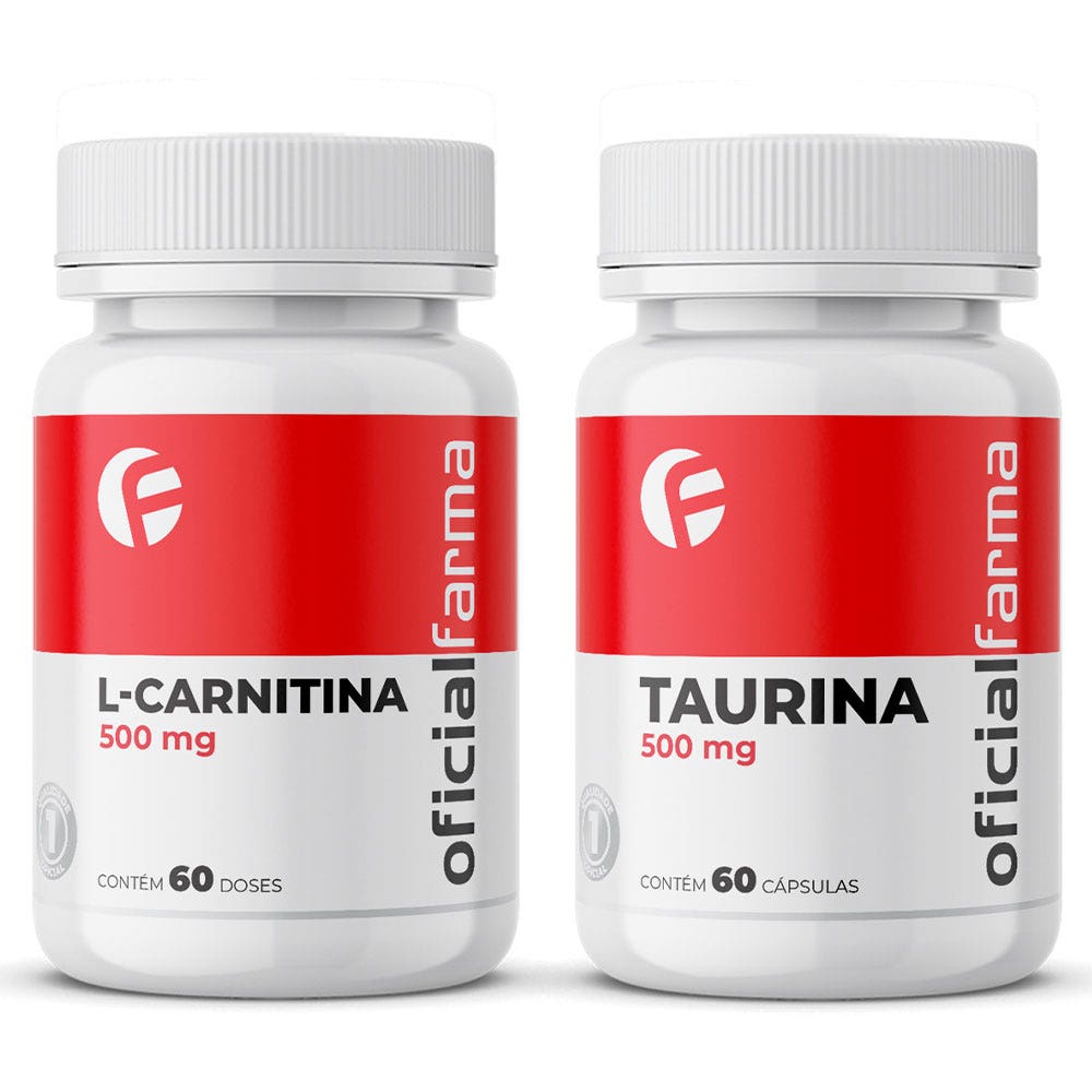 Kit L-Carnitina 500Mg 60 Doses + Taurina 500Mg 60 Cpsulas Kit L-Carnitina 500Mg 60 Doses + Taurina 500Mg 60 Cpsulas