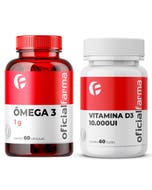 Ômega 3 1g 60 Cápsulas + Vitamina D3 10.000UI 60 Doses