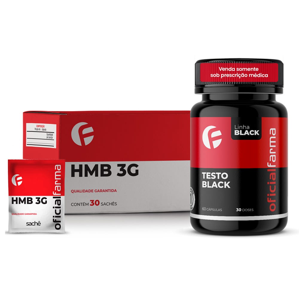 Reduz Perda Muscular (Sarcopenia) - Testo Black + Hmb