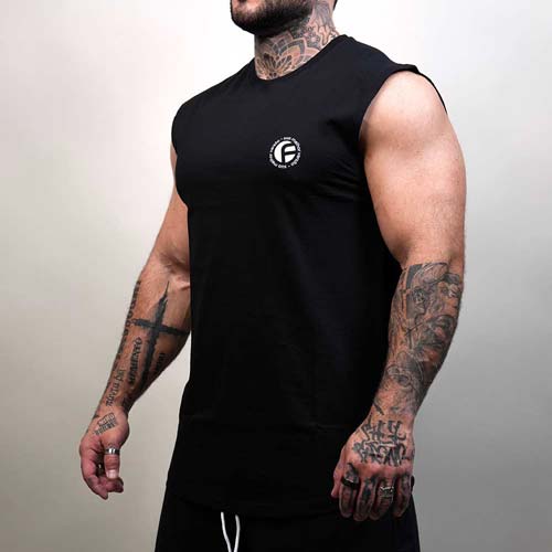 Regata Drop Edge Sleeveless Preta Emblema 
