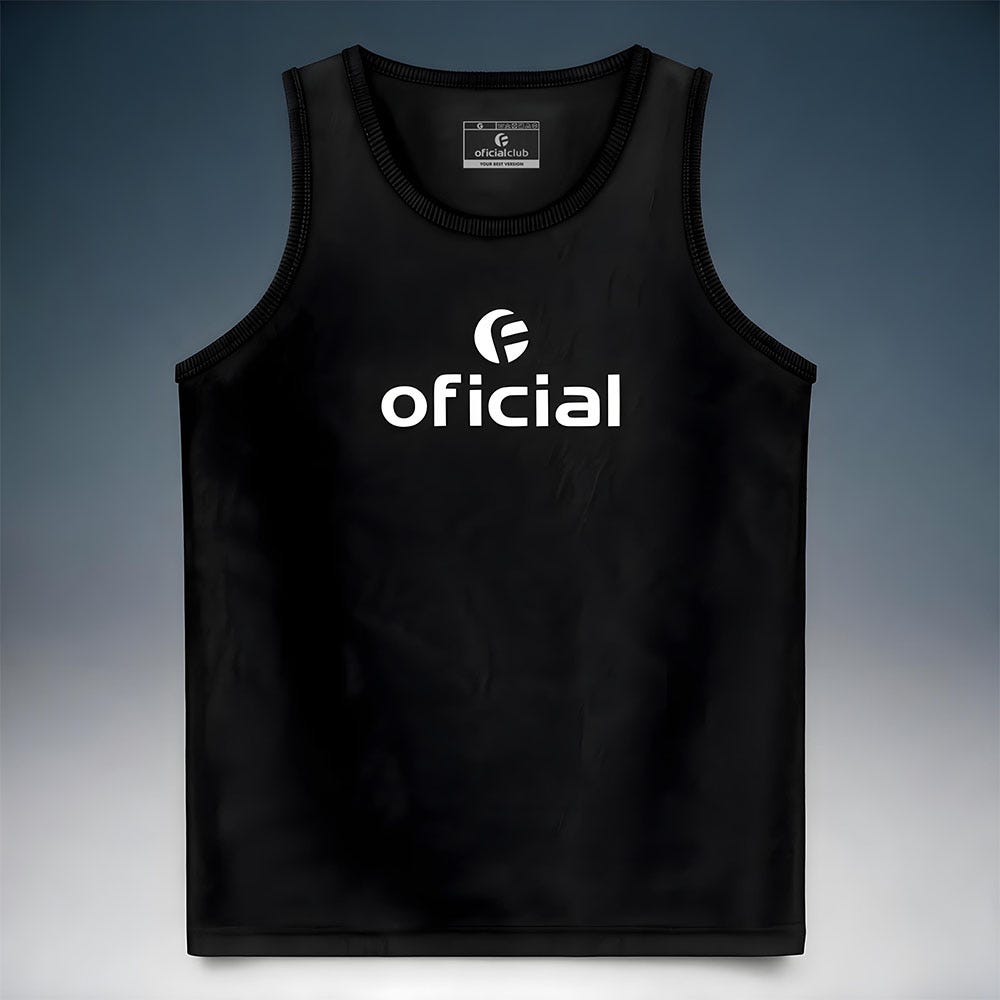 Regata Casual Oficialclub Preta Com Escrita Oficial