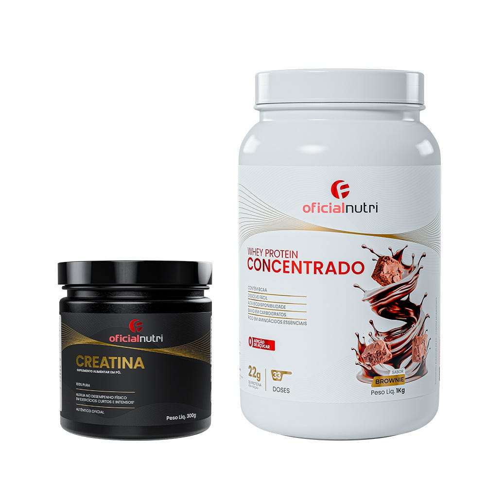 Combo 12 - Whey Protein Concentrado Brownie + Creatina 300g